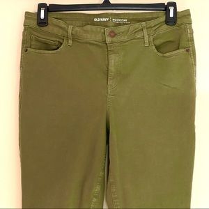 OLD NAVY Jeans Rockstar Tall Olive Green Size: 14